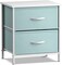 Sorbus Nightstand with 2 Drawers - Steel Frame, Wood Top & Easy Pull Fabric Bins - Great for Home, Bedroom, Office & College Dorm